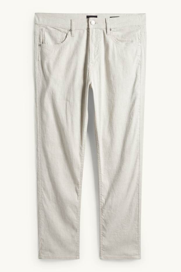 Home - Pantalons - regular fit - mescla de lli - beix