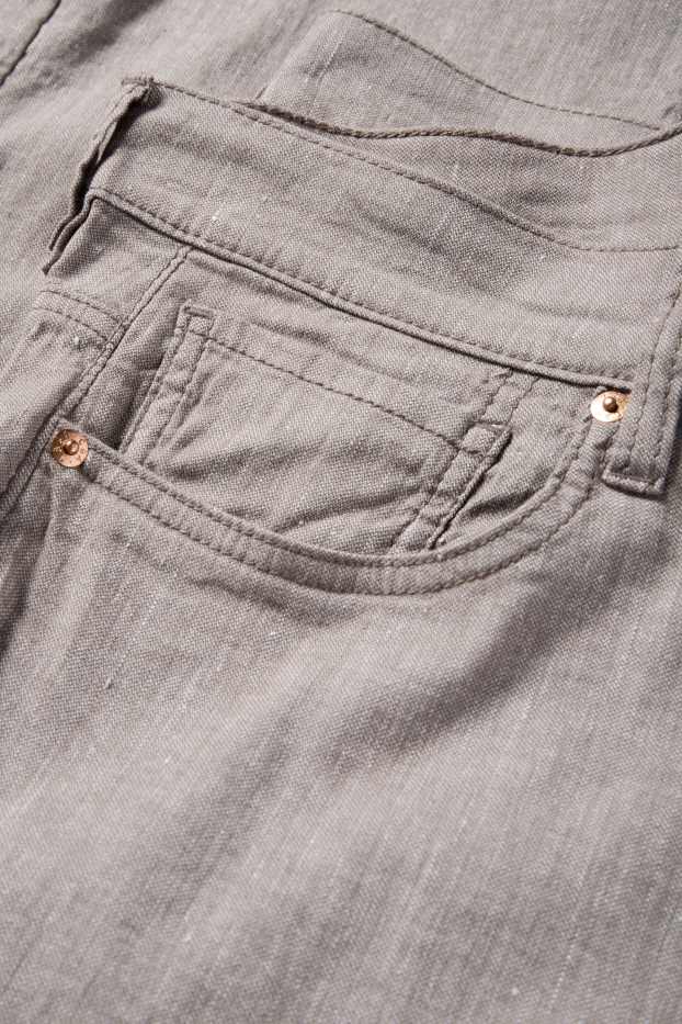 Heren - Broek - regular fit - linnenmix - grijs