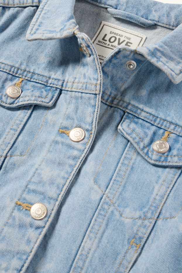 Kinder Mädchen - Herz - Jeansjacke - hellblau