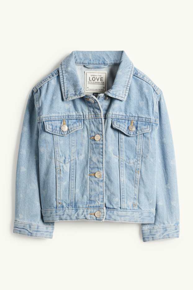 Kinder Mädchen - Herz - Jeansjacke - hellblau