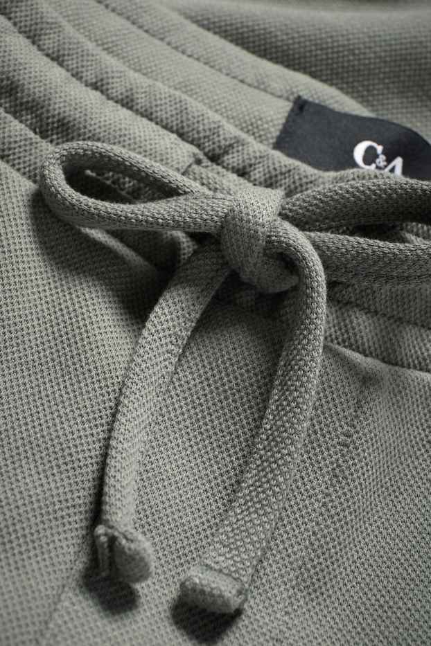 Uomo - Shorts di felpa - tessuto tramato - verde