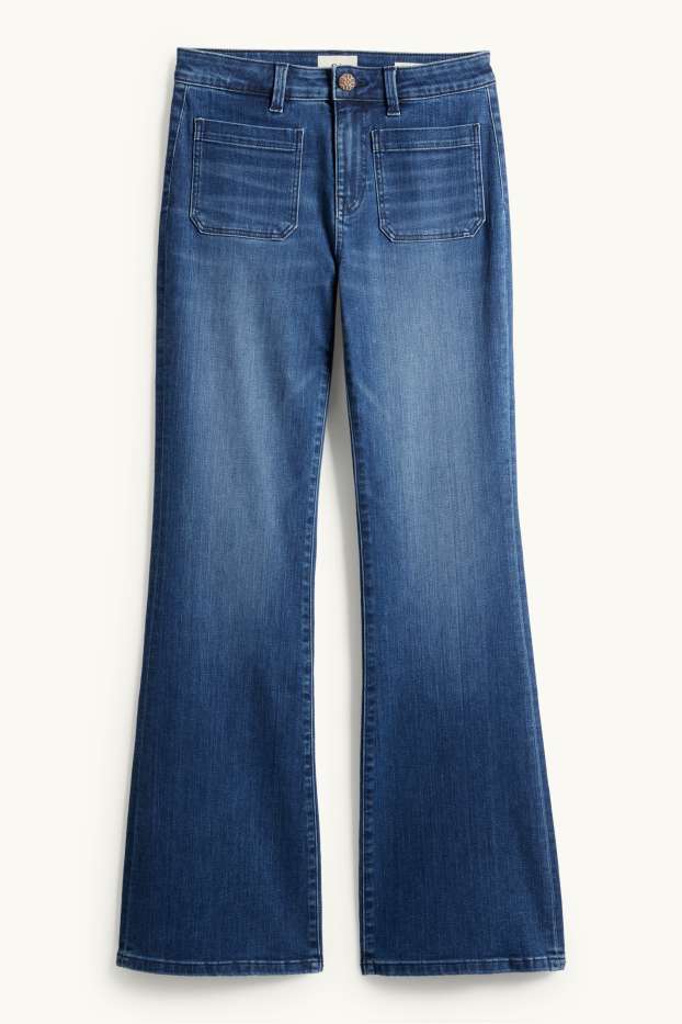 Women - Flared jeans - mid-rise waist - blue