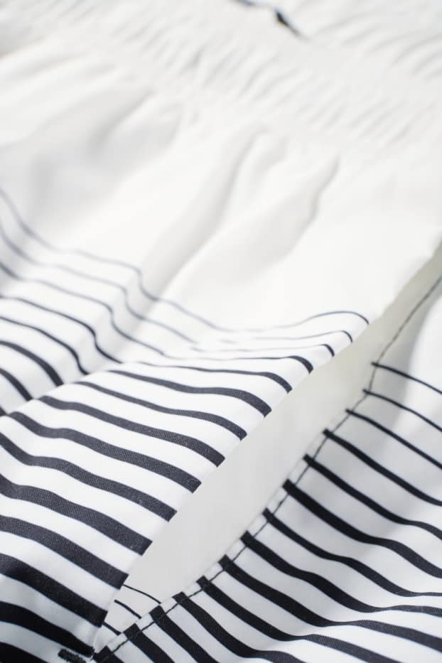 Hommes - Short de bain - à rayures - noir / blanc