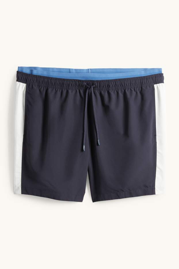 Hommes - Short de bain - look deux-en-un - bleu foncé