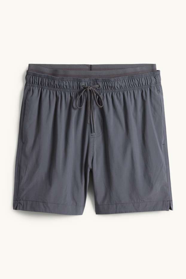 Herren - Badeshorts - 2-in-1-Look - dunkelgrau