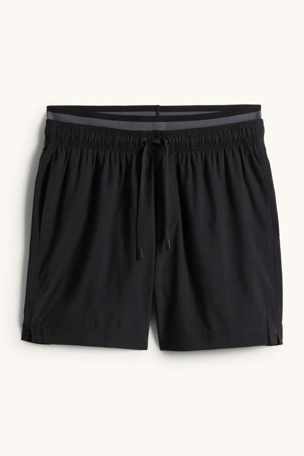 Herren - Badeshorts - 2-in-1-Look - schwarz