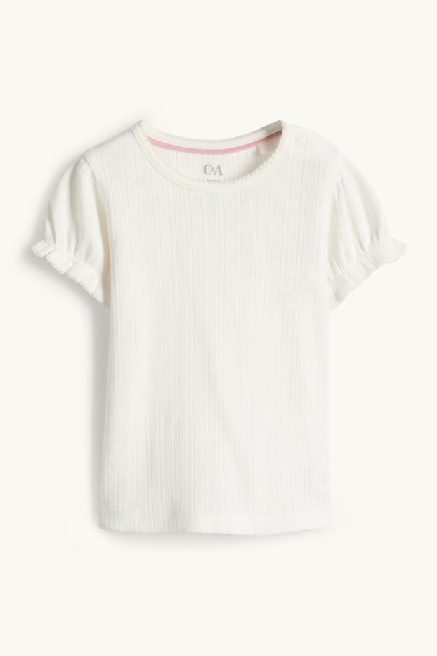 Bebeluși - fete - Floricele - compleu bebeluși - 2 piese - alb / verde