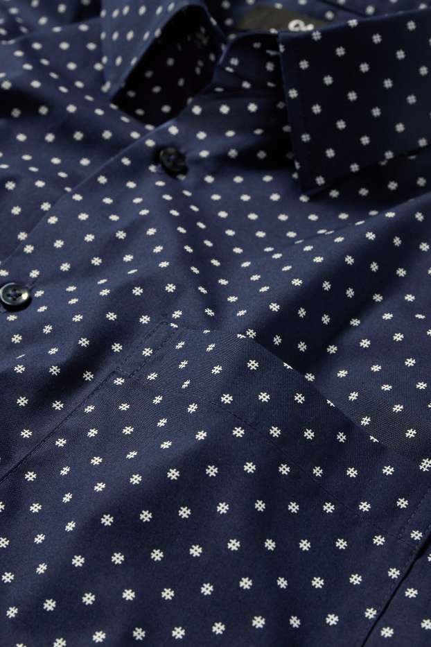 Herren - Businesshemd - Regular Fit - Kent - Minimal-Print - dunkelblau