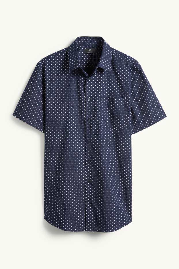 Herren - Businesshemd - Regular Fit - Kent - Minimal-Print - dunkelblau