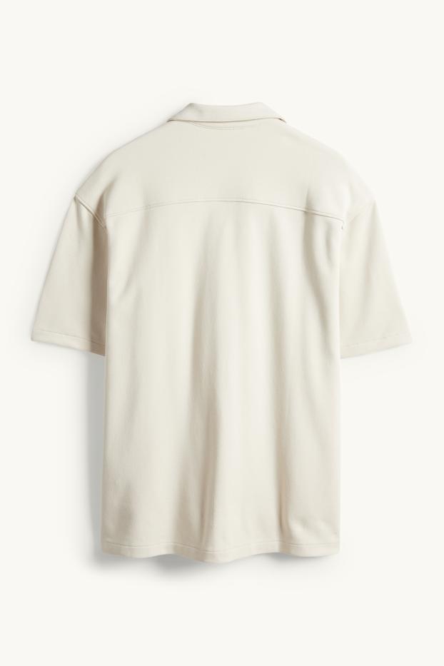 Home - Camisa - relaxed fit - coll solapa - blanc trencat