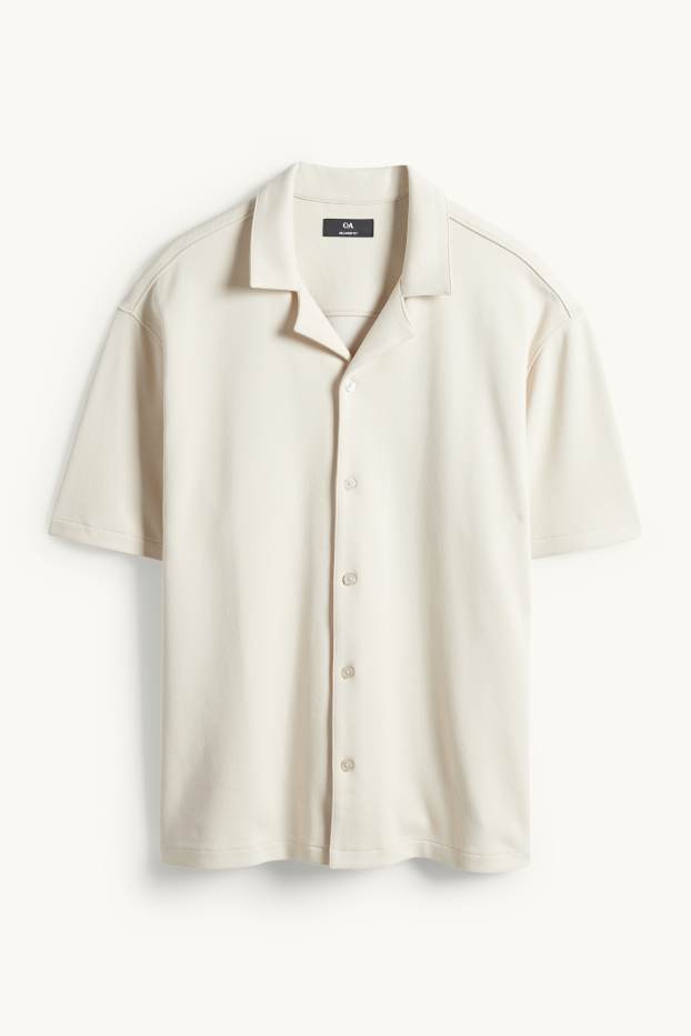 Home - Camisa - relaxed fit - coll solapa - blanc trencat