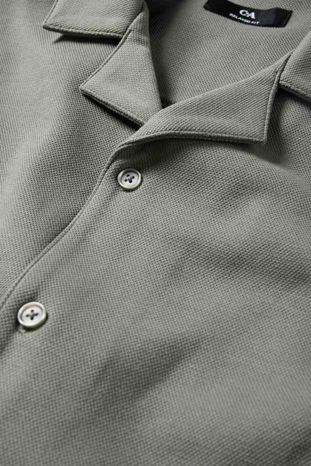 Home - Camisa - relaxed fit - coll solapa - gris