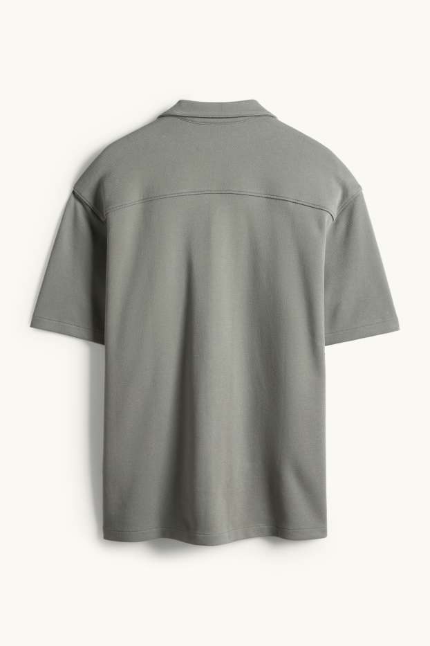 Home - Camisa - relaxed fit - coll solapa - gris