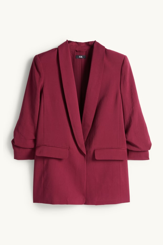 Femmes - Blazer long - regular fit - bordeaux