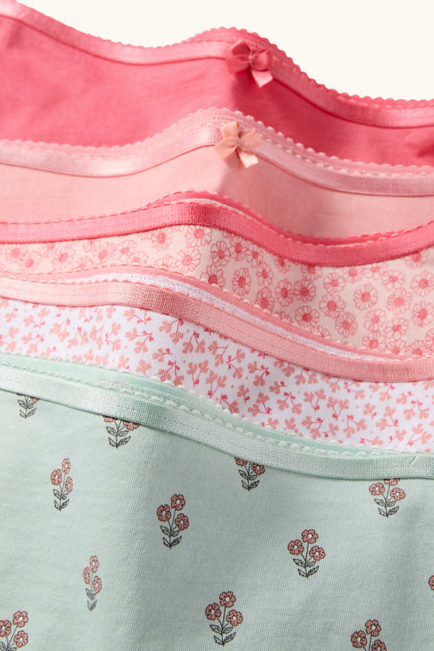 Copii - Fete - Multipack 5 perechi - flori - boxeri - roz