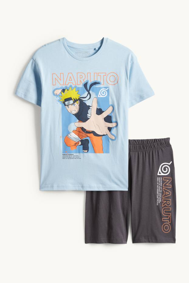 Kinderen: jongens - Naruto - shortama - 2-delig - lichtblauw