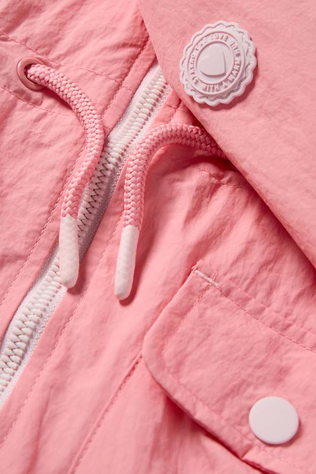 Kinder Mädchen - Parka mit Kapuze - wasserabweisend - pink