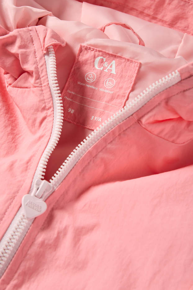 Kinder Mädchen - Parka mit Kapuze - wasserabweisend - pink