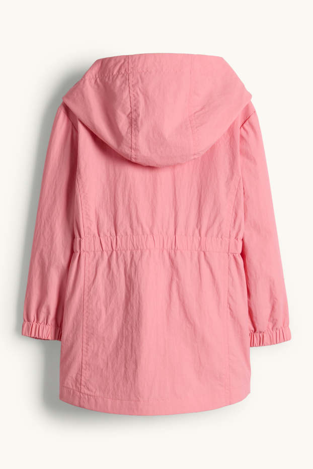 Kinder Mädchen - Parka mit Kapuze - wasserabweisend - pink