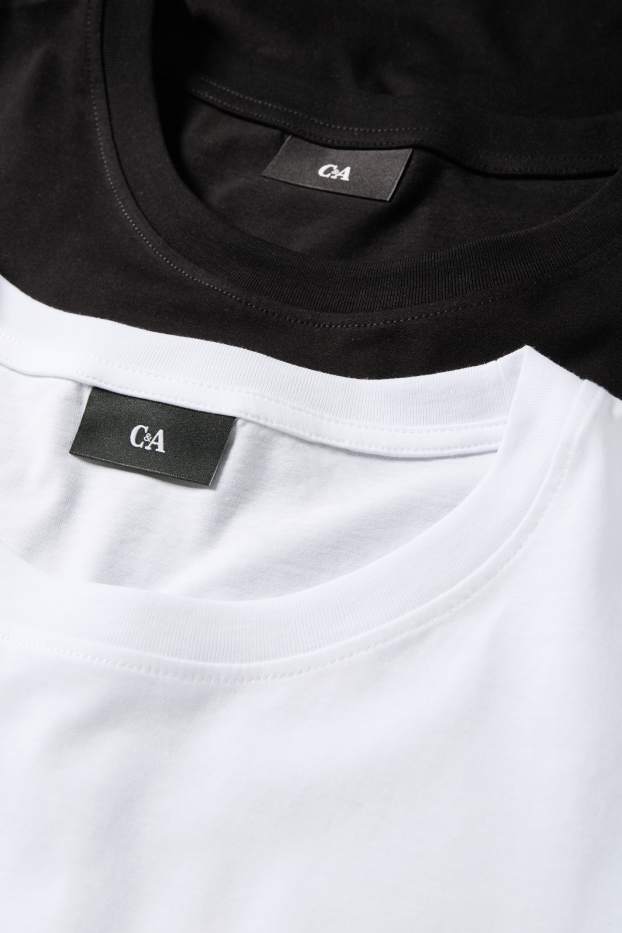 Herren - Multipack 5er - T-Shirt - Regular Fit - weiß / schwarz