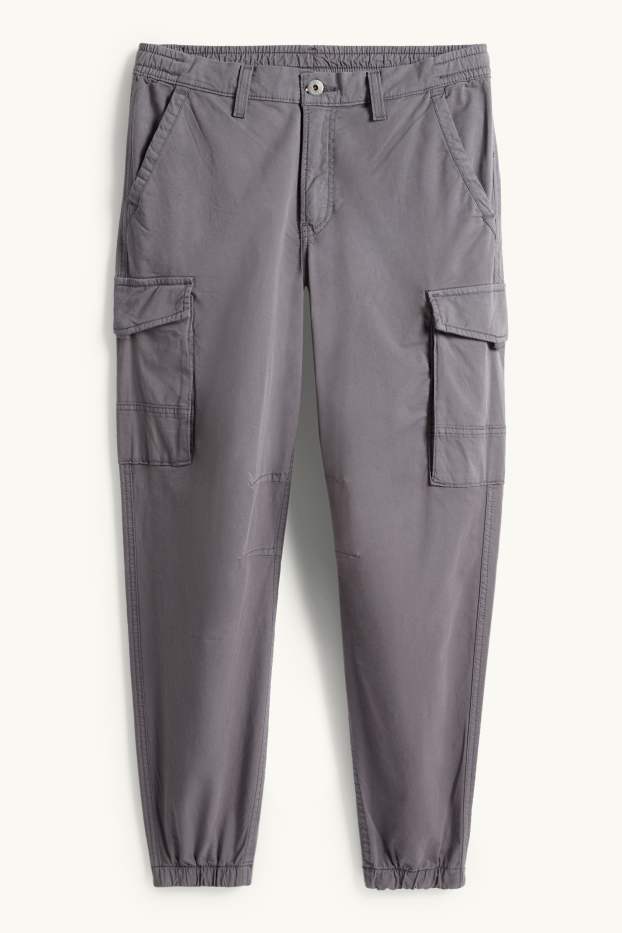 Bărbați - Pantaloni cargo - relaxed fit - gri închis