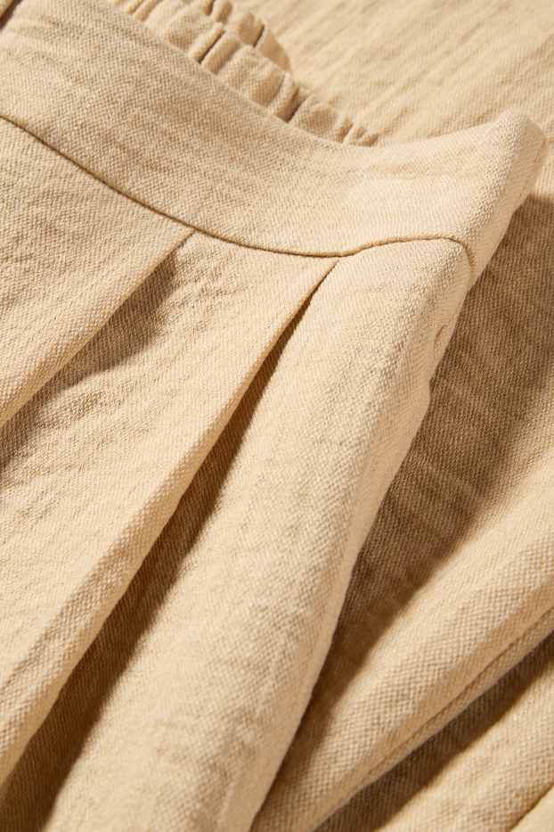 Dames - Pantalon - high waist - wide leg - beige