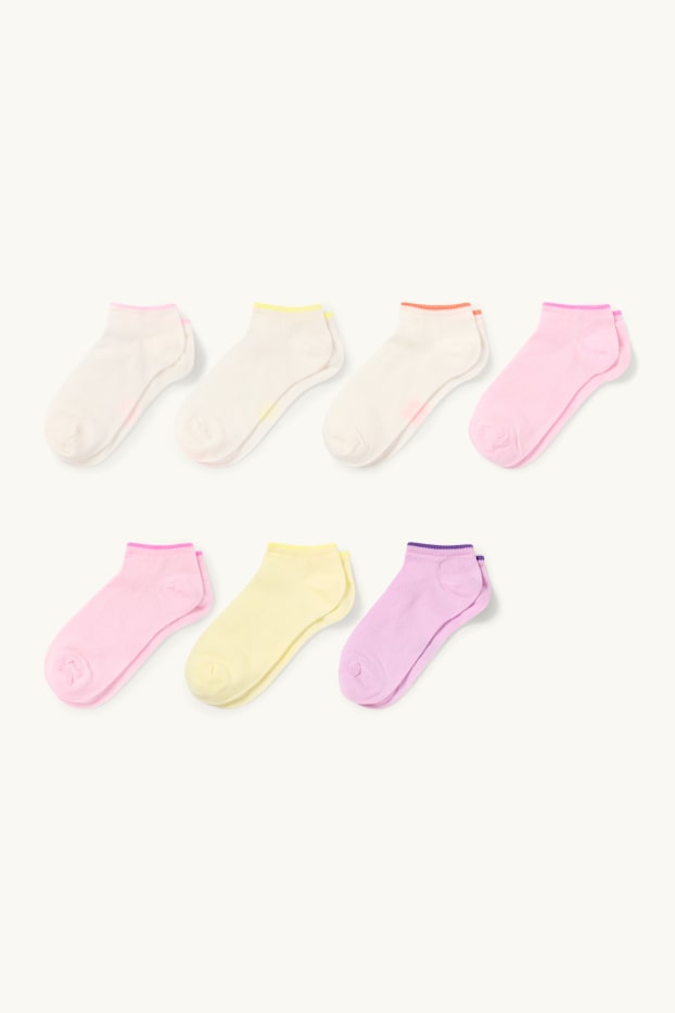 Enfants filles - Lot de 7 paires - socquettes de sport - coloré