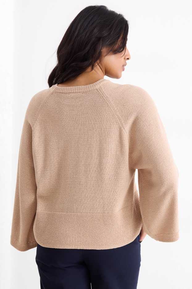 Dámské - Svetr - světle hnědá