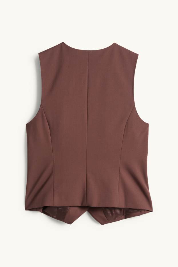 Damen - Business-Weste - Regular Fit - dunkelbraun