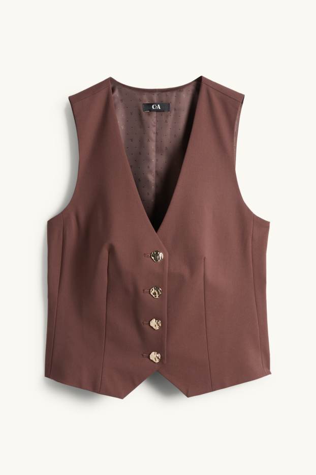 Damen - Business-Weste - Regular Fit - dunkelbraun