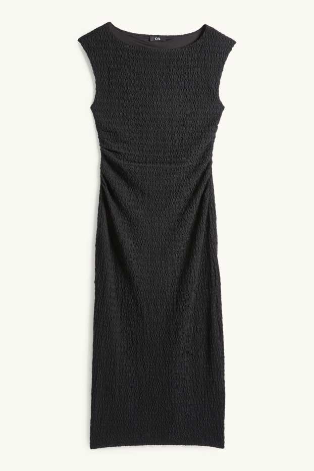 Dames - Bodycon jurk - met structuur - zwart