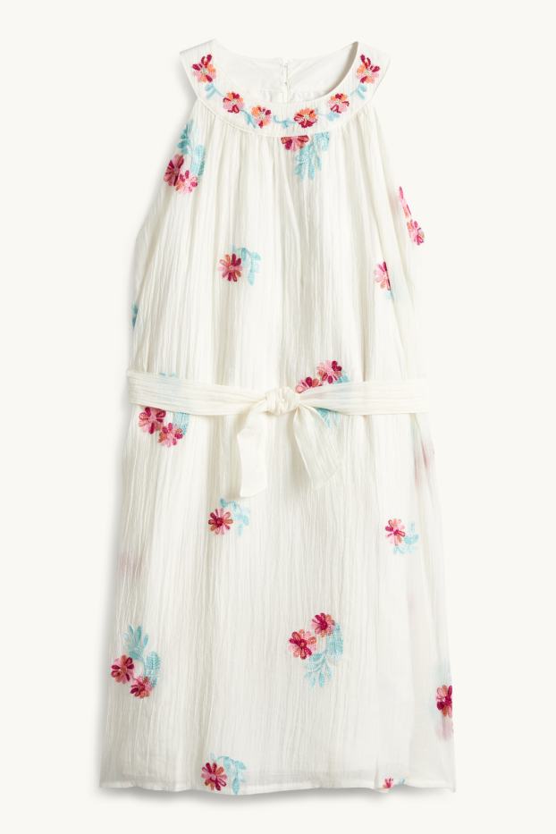 Copii - Fete - Floare - rochie din muselină - bej