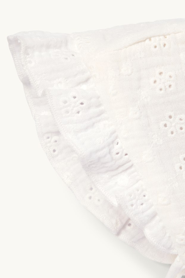 Bébés filles - Bob bébé - broderie anglaise - blanc