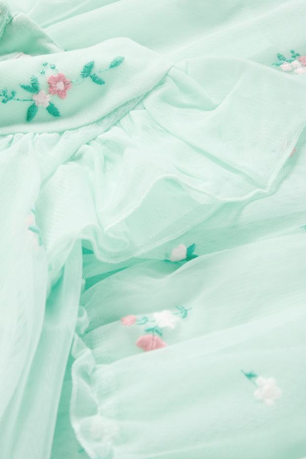 Enfants filles - Fleurs - robe - vert clair