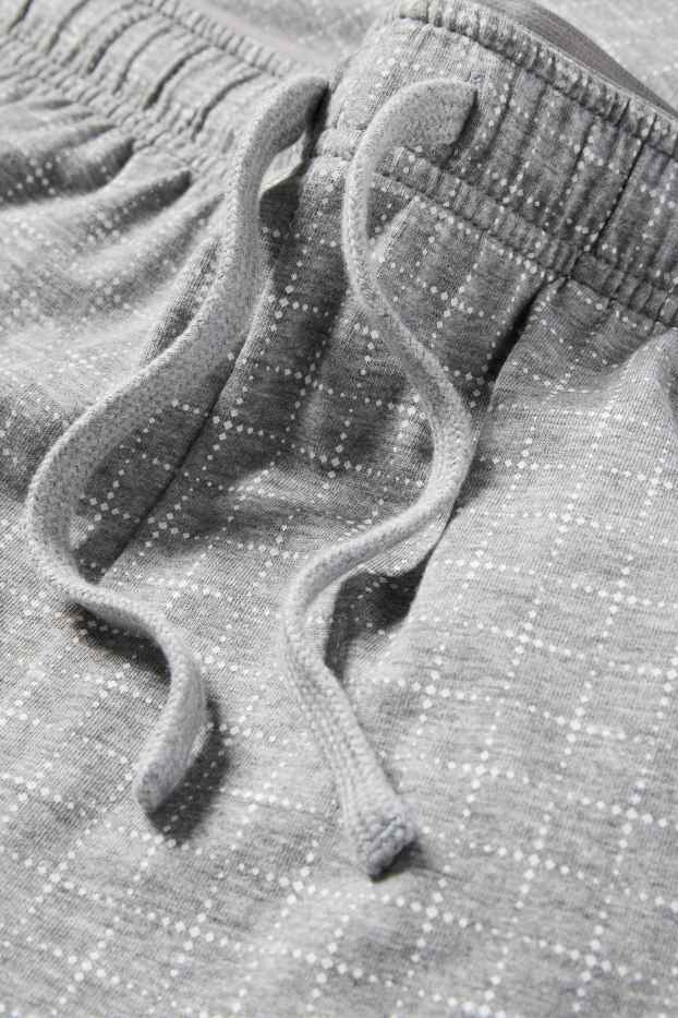 Uomo - Shorts pigiama - a quadretti - grigio