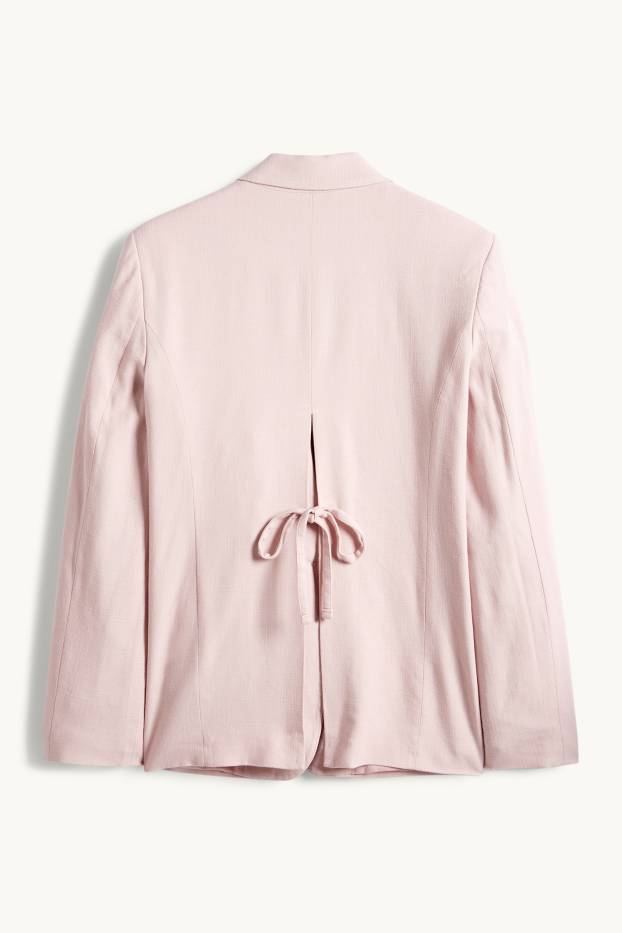 Dámské - Blejzr s lněným podílem - Relaxed fit - růžová