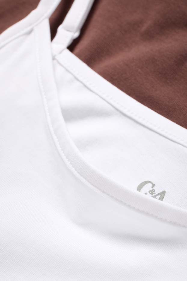 Femmes - Lot de 2 - haut  - marron / blanc crème