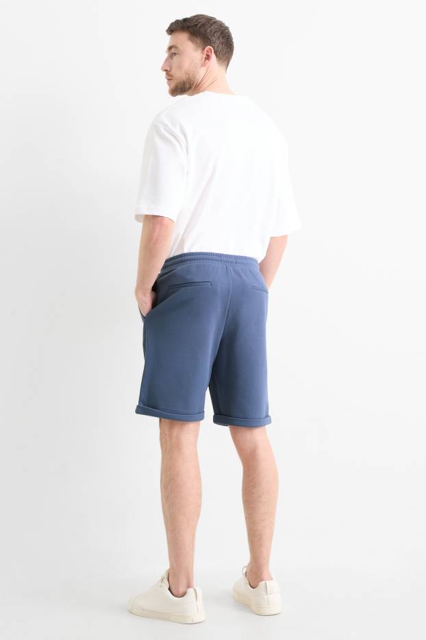 Heren - Sweatshort - met structuur - blauw