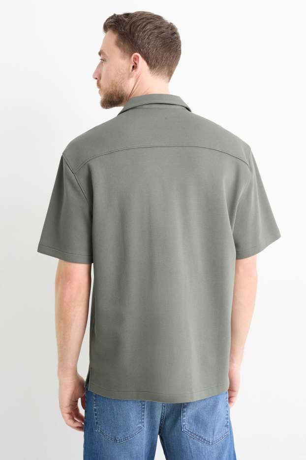 Home - Camisa - relaxed fit - coll solapa - gris