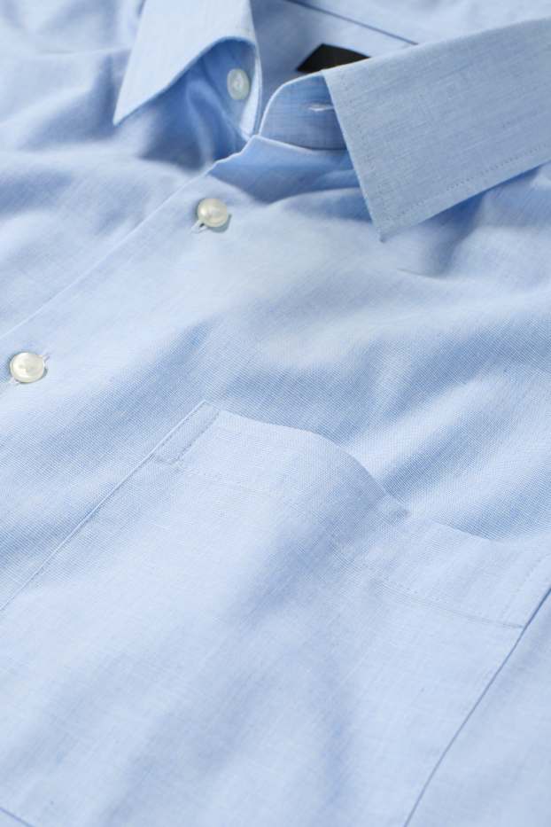 Hommes - Chemise de bureau - regular fit - col kent - bleu clair