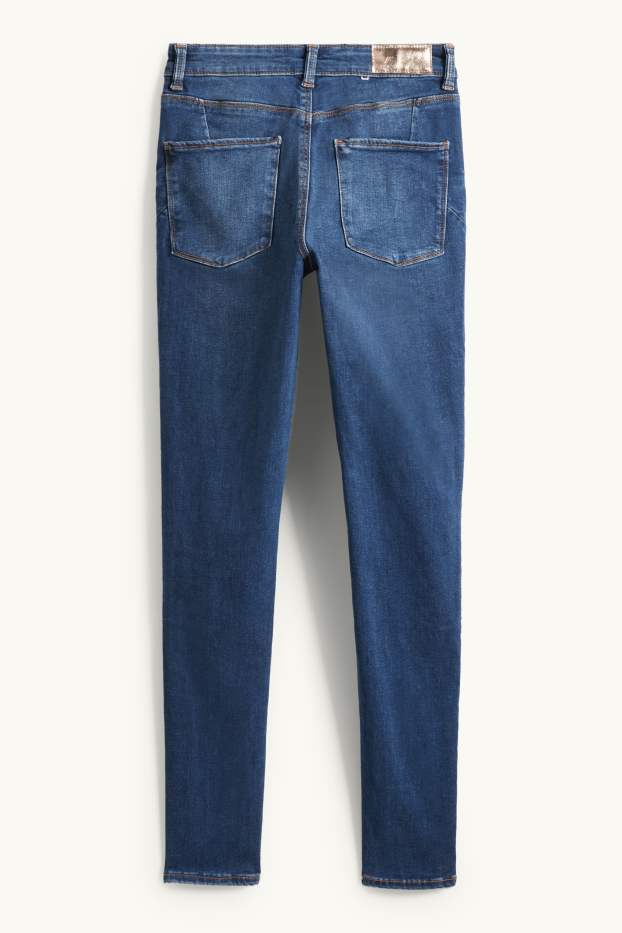 Femei - Skinny jeans - talie medie - jeans modelatori - LYCRA® - albastru închis