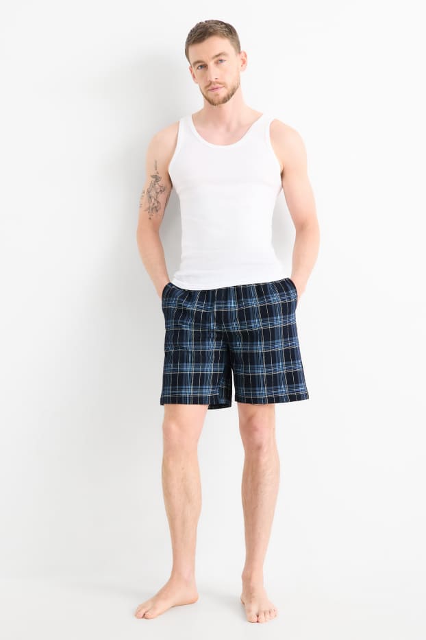 Hommes - Lot de 2 - pyjashorts - bleu foncé