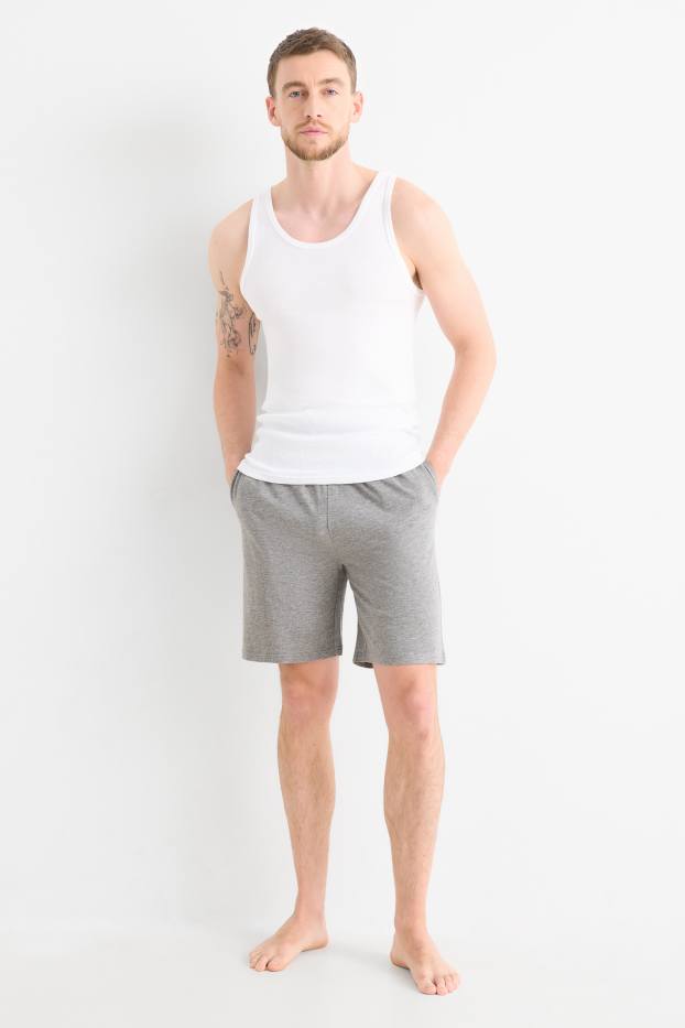 Hommes - Lot de 2 - pyjashorts - vert / gris