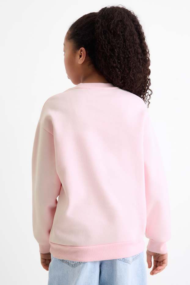 Children Girls - Teddy bear - sweatshirt - rose