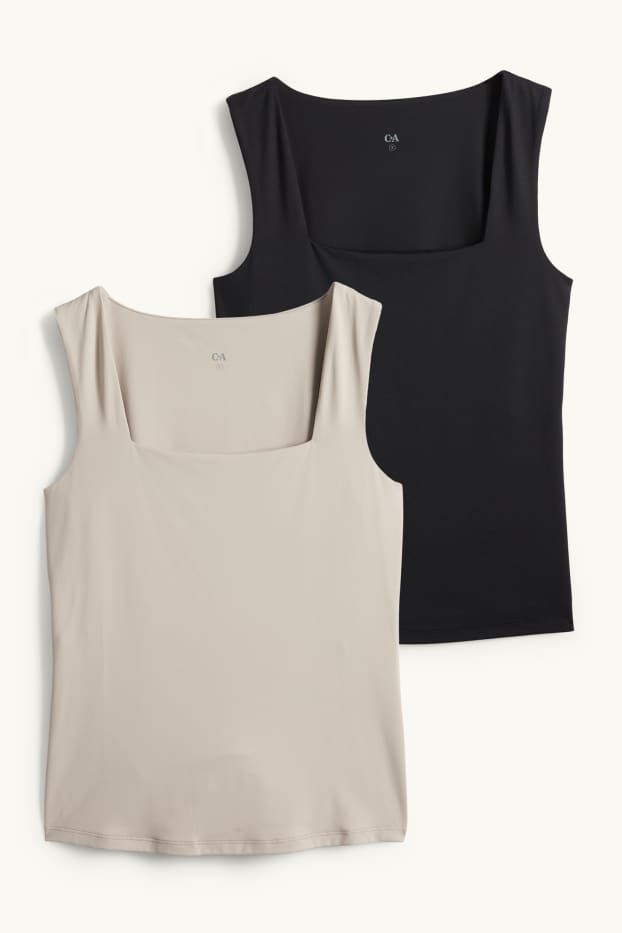 Femmes - Lot de 2 - hauts - noir / beige