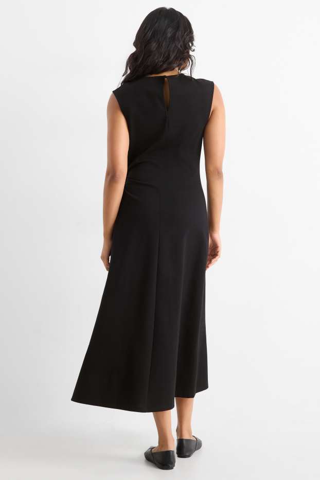 Damen - Fit & Flare Kleid - schwarz