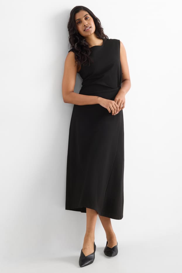 Damen - Fit & Flare Kleid - schwarz