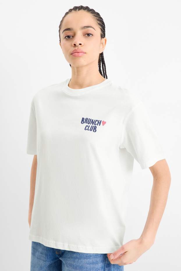 Damen - T-Shirt - Oversized - weiß