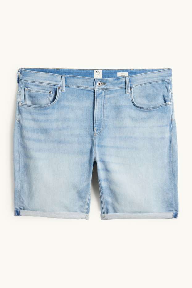 Men - Denim shorts - Flex jog denim - LYCRA® - light blue