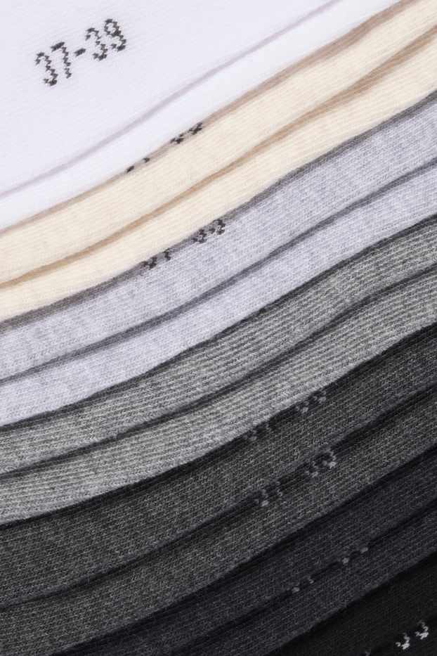 Enfants filles - Lot de 7 paires - socquettes de sport - noir / blanc